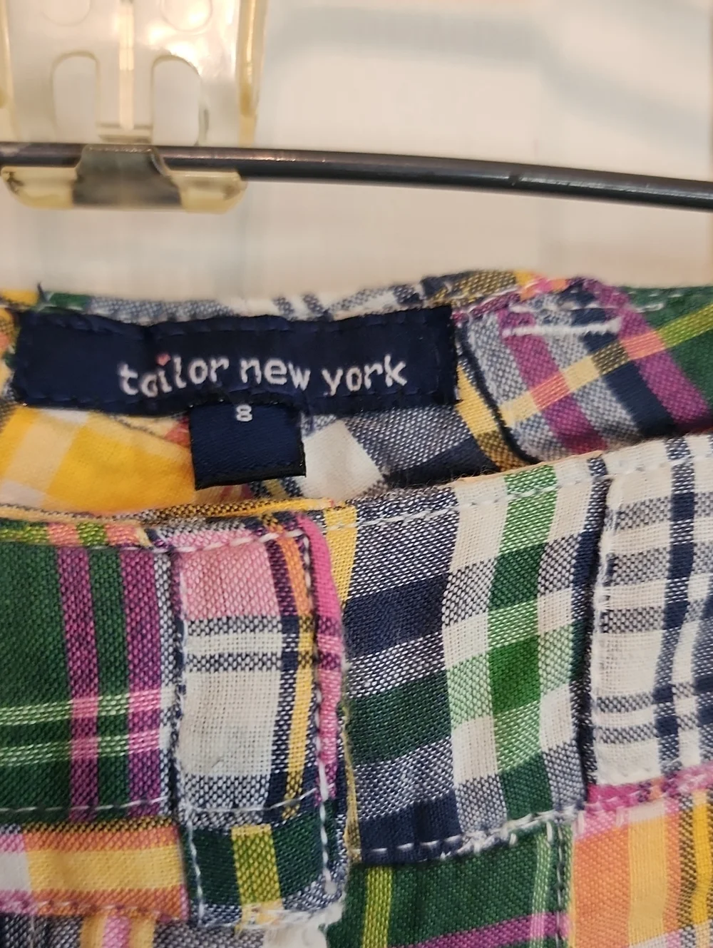 Tailor New York Madras Quilt Plaid Golf, Any Occcasion Pants, Pink, Green, Navy - Picture 2 of 12